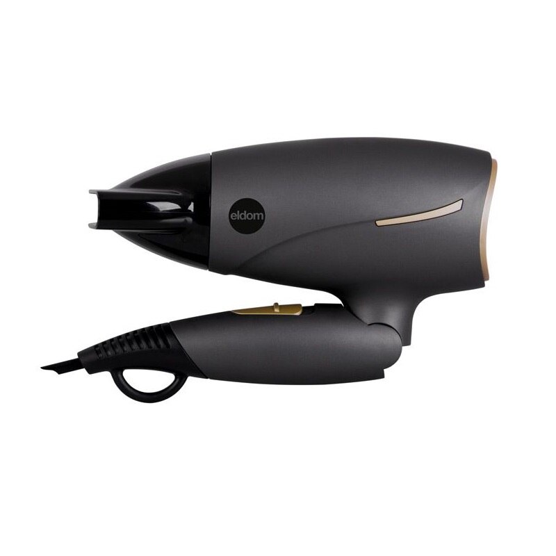 Uscator de par, pliabil pentru voiaj, Eldom Alda HT91, 1600W, Concentrator, Negru