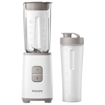 Blender Philips Daily Collection Mini HR2602/00, 350 W, recipient 1 L, 2 viteze, Alb Blender Philips Daily Collection Mini HR2602/00, 350 W, recipient 1 L, 2 viteze, Alb