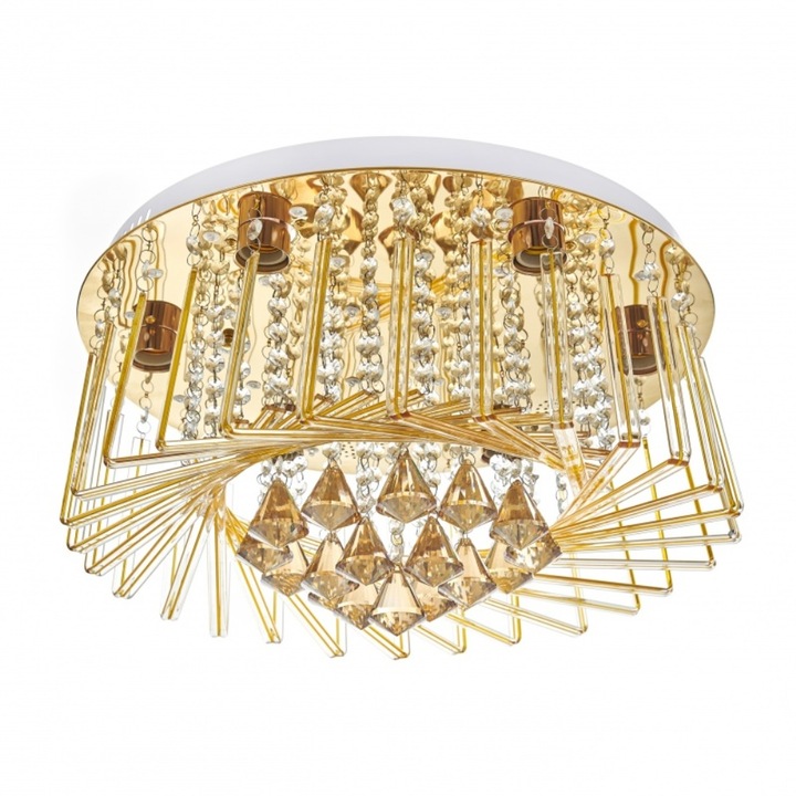 Plafoniera, Aur, 6хE27+led rgb, mp3, bluetooth, 1942/50 GD