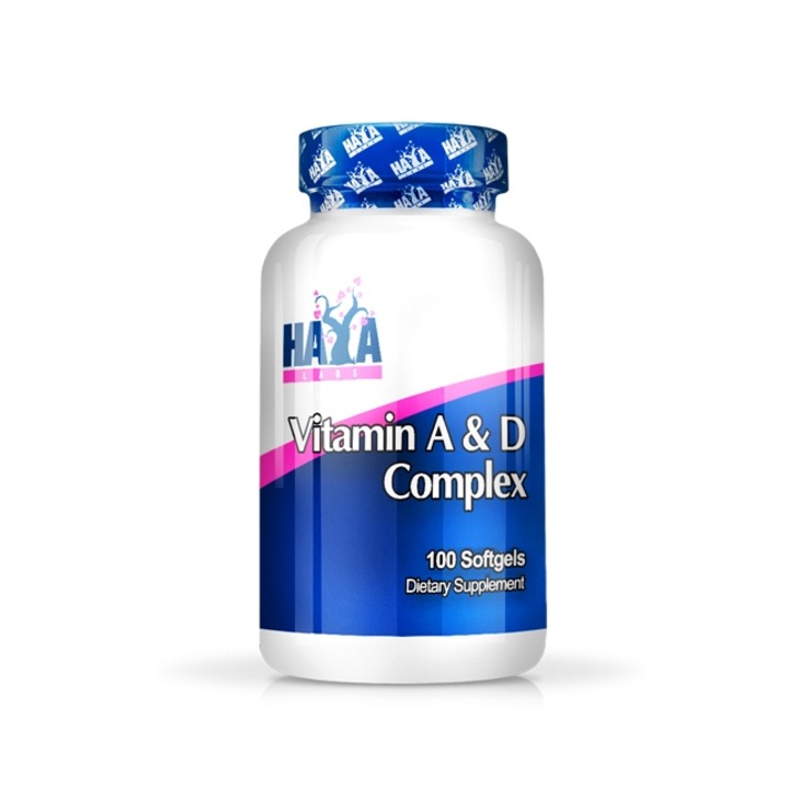 Supliment nutritiv Haya Labs, Complex de vitamina A&D, 100 capsule moi