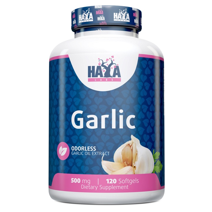 Odorless Garlic HAYA LABS 500mg 120 Softgels