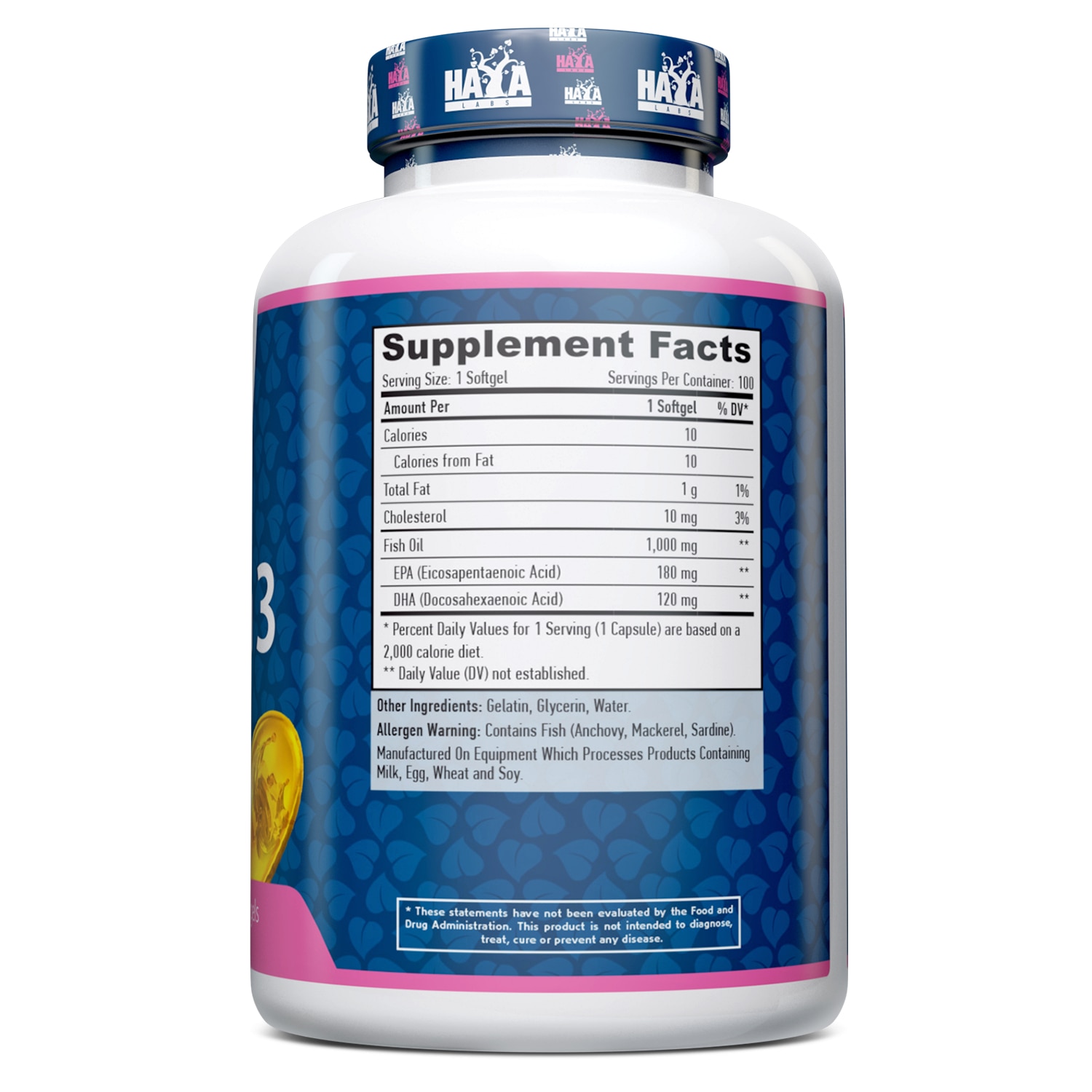 Omega 3, HAYA LABS, 1000mg. / 100 capsule - eMAG.ro