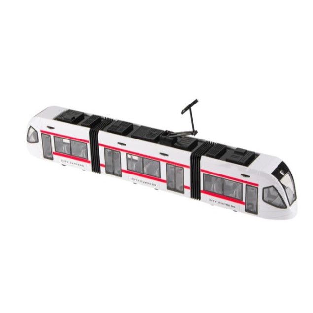 Tarmvai care se conduce pe ambele parti are sunet si lumini , usile se deschid,Lungime ambalare 53.5x8x15 cm ATS, pentru copii