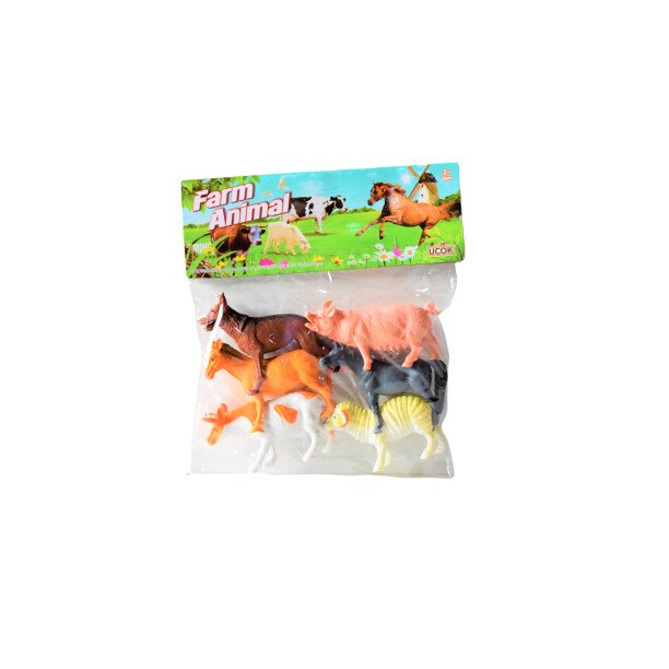 Set Figurina Animale domestice Ferma , Multicolor, 10x8x5 cm , 6 piese