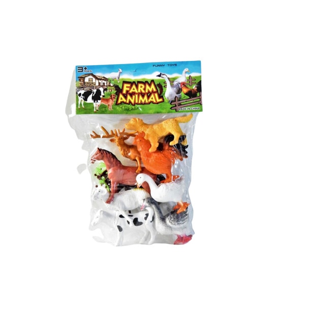 Set Figurina ferma animale si pasari, Multicolor, 10x8x5 cm , 8 piese