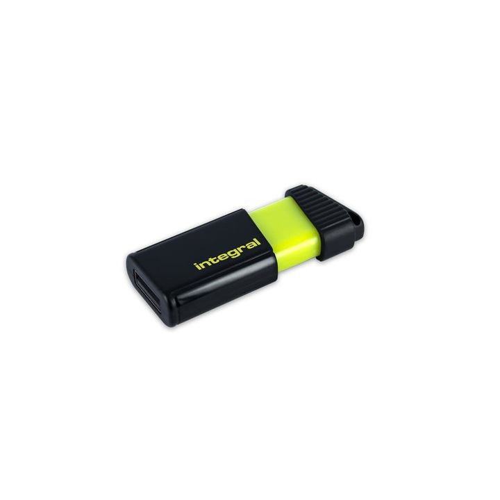 Памет USB Integral флашка Pulse 64GB, USB 2.0, Жълта