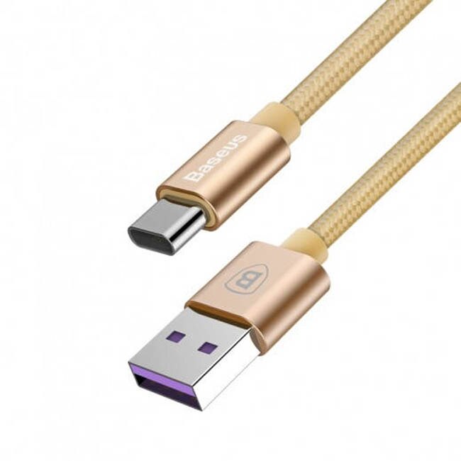 Cablu incarcare Super Charge Baseus, Type-C 5A, 100 cm, auriu