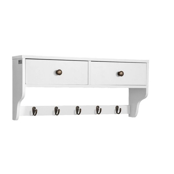 Cuier suspendabil SoBuy, FRG178-W, 60 x 14 x 27 cm, MDF/ Metal, Alb