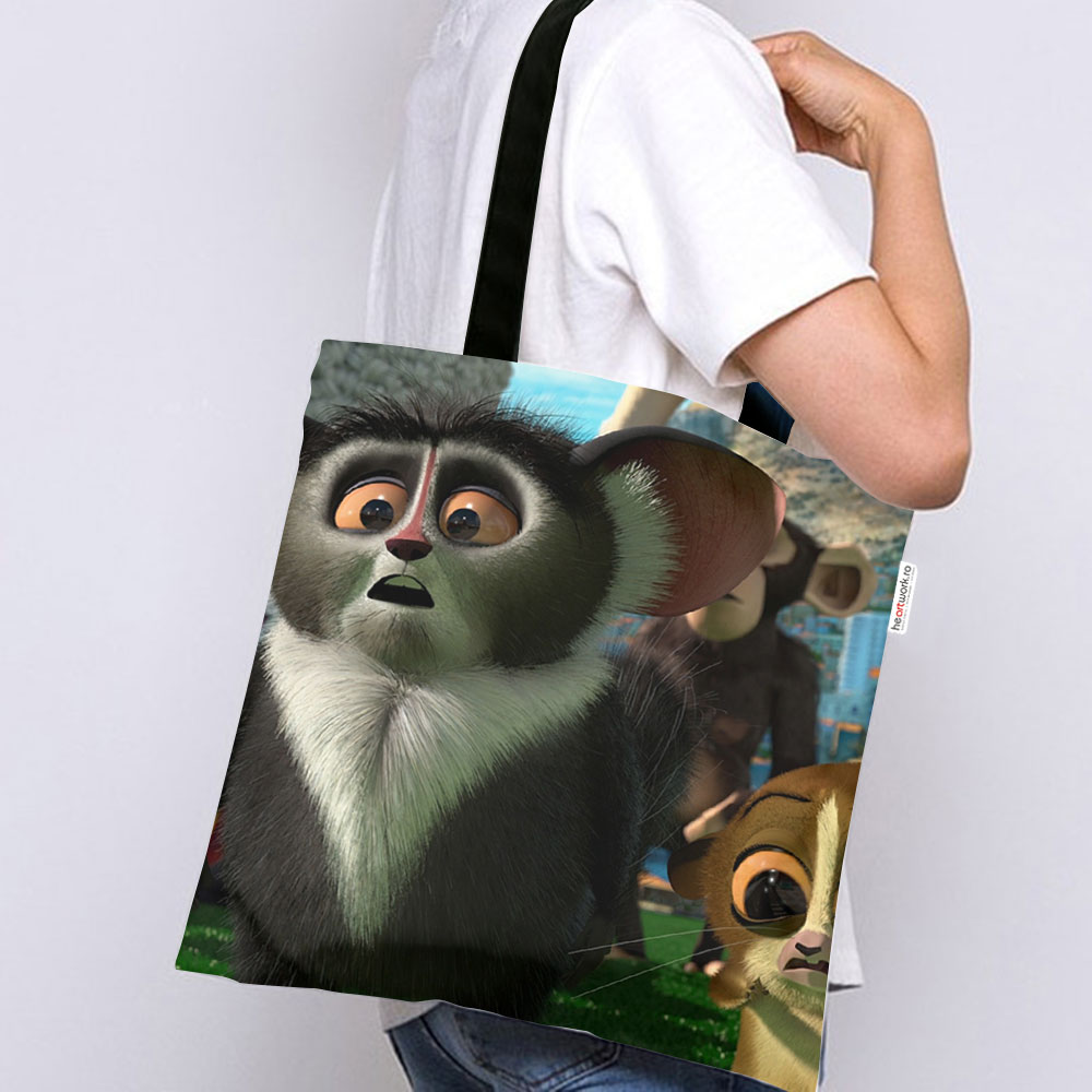 Geanta Tote Bag Wallpaper Mort Madagascar 3 Model Multicolor Genti Art Factory 40 X 50 Cm Emag Ro