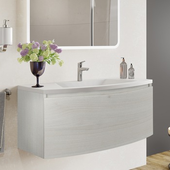 Baza mobilier Kring Luna, cu un sertar cu inchidere amortizata, infoliat stejar nordic, 101x41x49 cm Baza mobilier Kring Luna, cu un sertar cu inchidere amortizata, infoliat stejar nordic, 101x41x49 cm