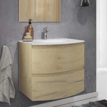 Lavoar (chiuveta baie) Kring Veronica, din compozit alb, 69.5x13.2x50.5 cm Lavoar (chiuveta baie) Kring Veronica, din compozit alb, 69.5x13.2x50.5 cm