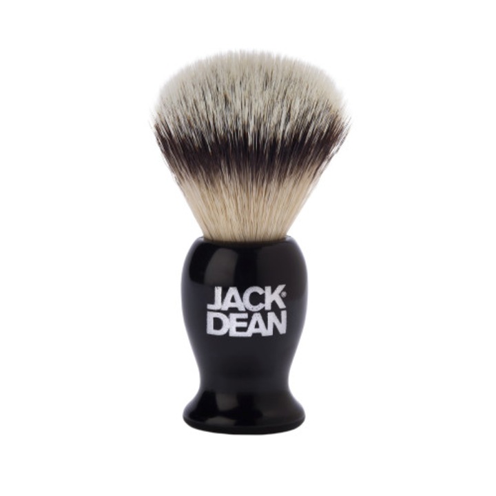 Pamatuf barbierit, Jack Dean, Black Shaving Brush cu par sintetic, negru