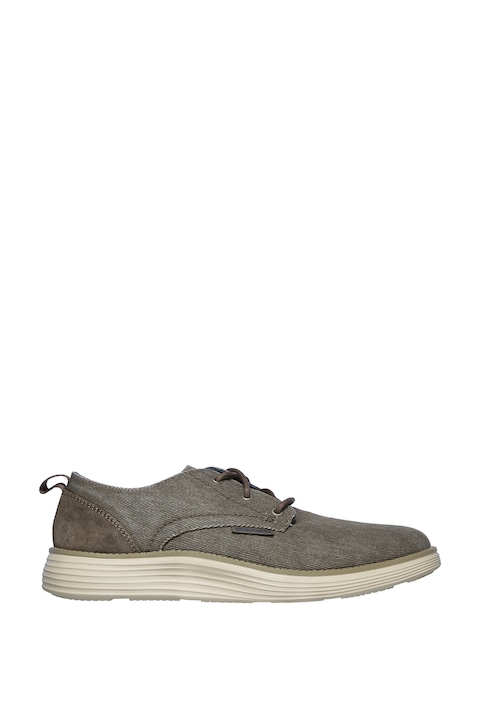 Skechers, Pantofi casual din material textil Status 2.0-Pexton, Maro taupe