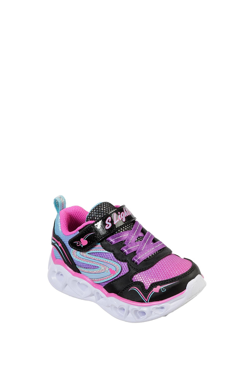 Skechers, Pantofi sport slip-on cu talpa cu iluminare Heart Lights-Love Spark
