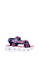 Skechers, Sandale cu velcro si lumini LED S Lights Heart, Roz aprins/Albastru lavanda/Bleumarin inchis, 24 EU