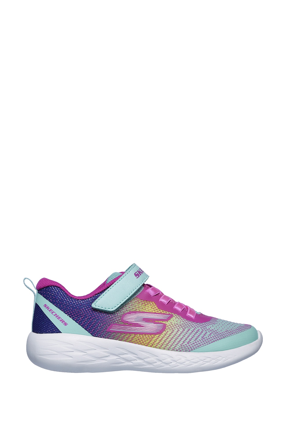 Skechers, Pantofi sport din plasa tricotata, cu inchidere velcro Go Run 600