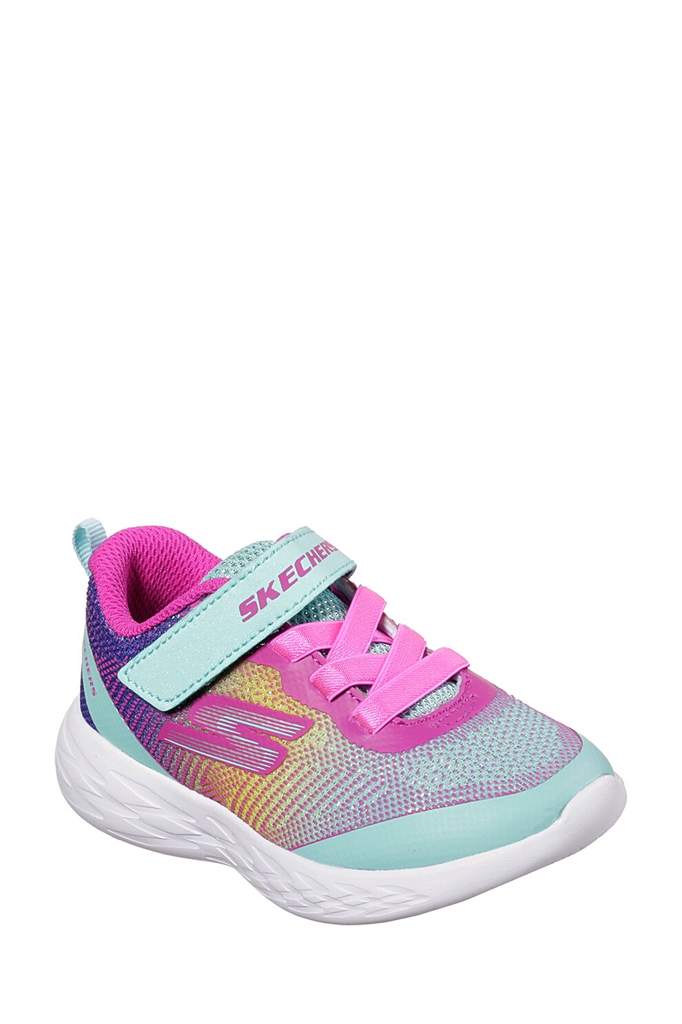 Skechers, Pantofi sport din plasa tricotata, cu inchidere velcro Go Run 600