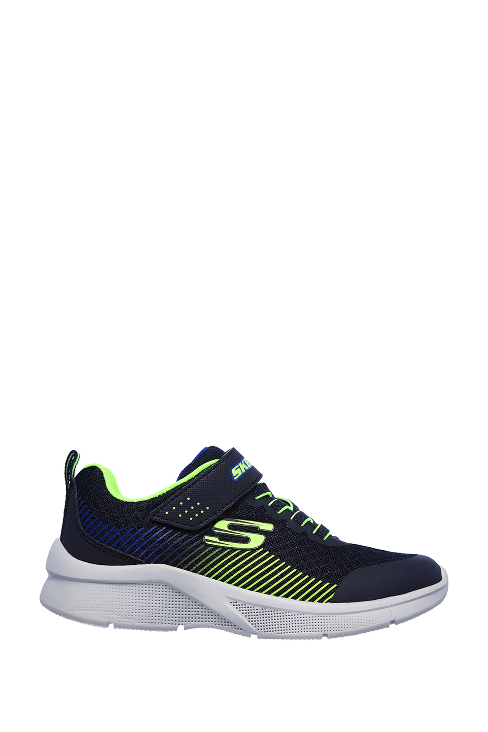 Skechers, Pantofi sport din plasa Microspec-Gorza, Verde electric, Bleumarin, 30 EU