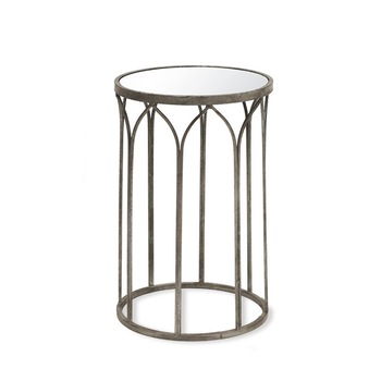 Masuta metalica argintie, cu oglinda, 62.5x42 cm Masuta metalica argintie, cu oglinda, 62.5x42 cm