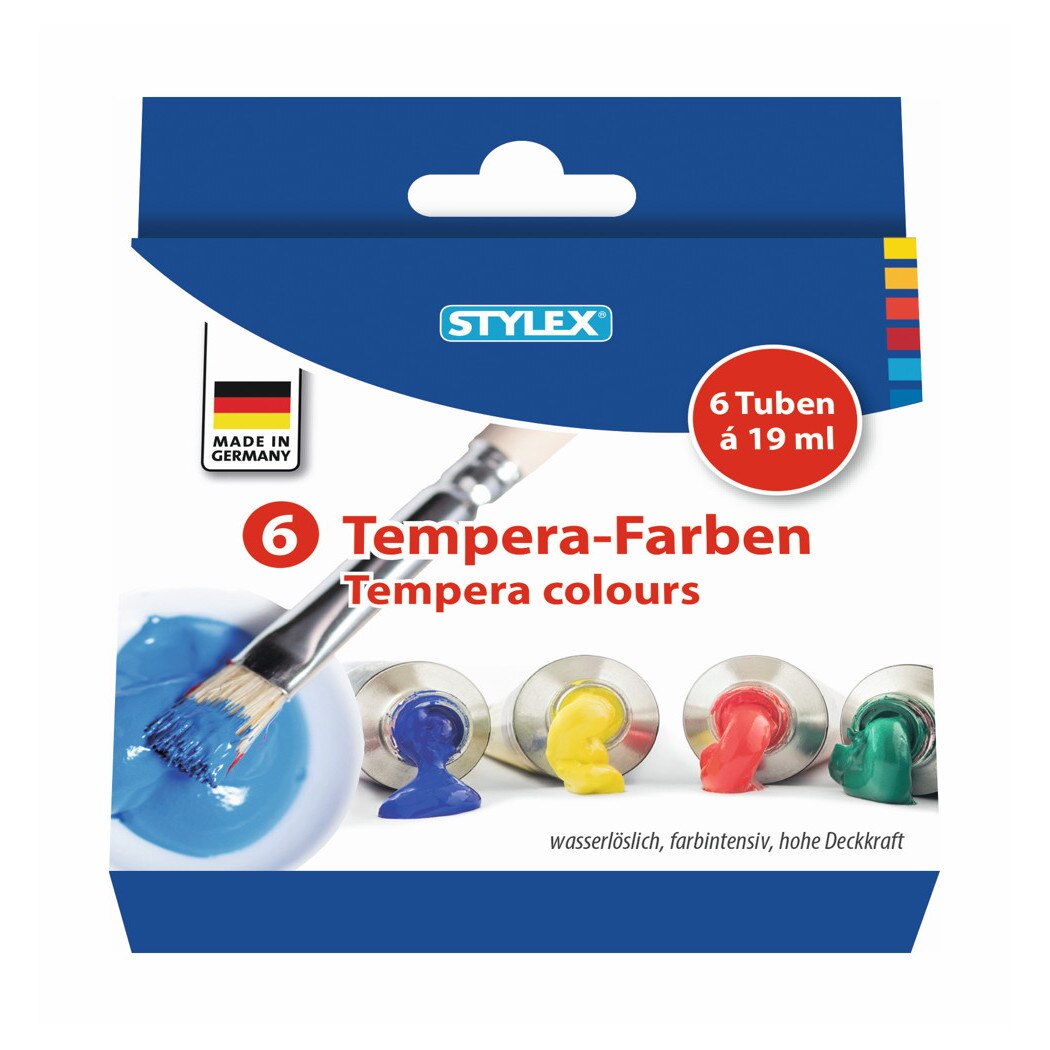Tempera Stylex 6 culori 19 ml