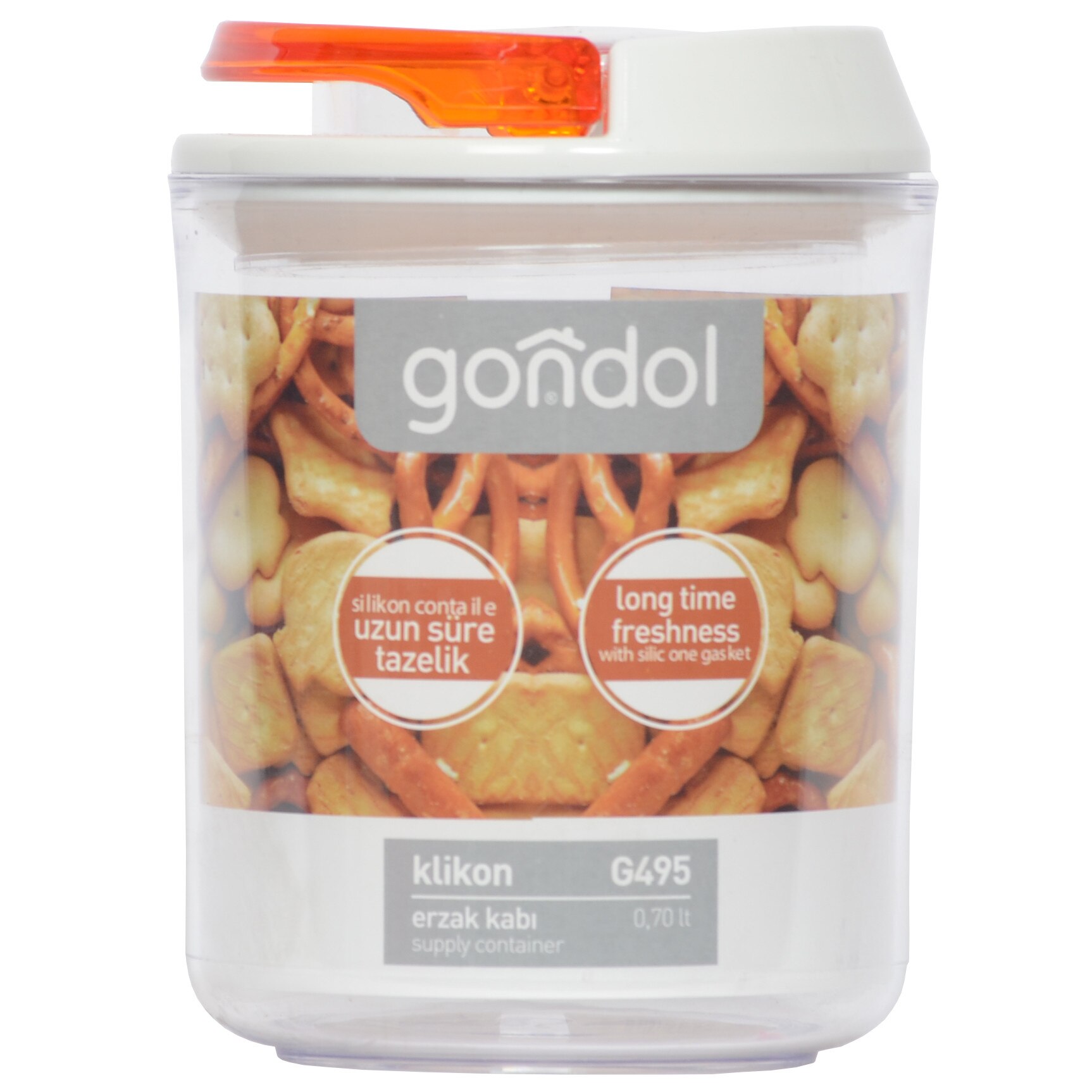 Container Ermetic Klikon 0.7 Litri Portocaliu