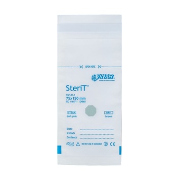 Set 100 de pungi sterilizare autosigilante din hartie Vinar, 75 x 150 mm Set 100 de pungi sterilizare autosigilante din hartie Vinar, 75 x 150 mm
