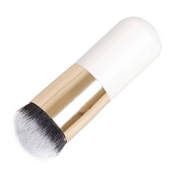 Pensula, Chubby, pentru Machiaj, Make-up, aplicare creme BB, CC, fond de ten, alb si auriu Pensula, Chubby, pentru Machiaj, Make-up, aplicare creme BB, CC, fond de ten, alb si auriu