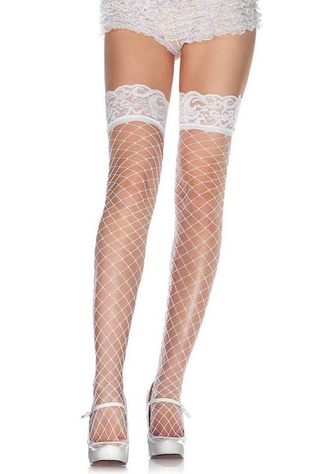 Ciorapi plasa Leg Avenue Alb S-L