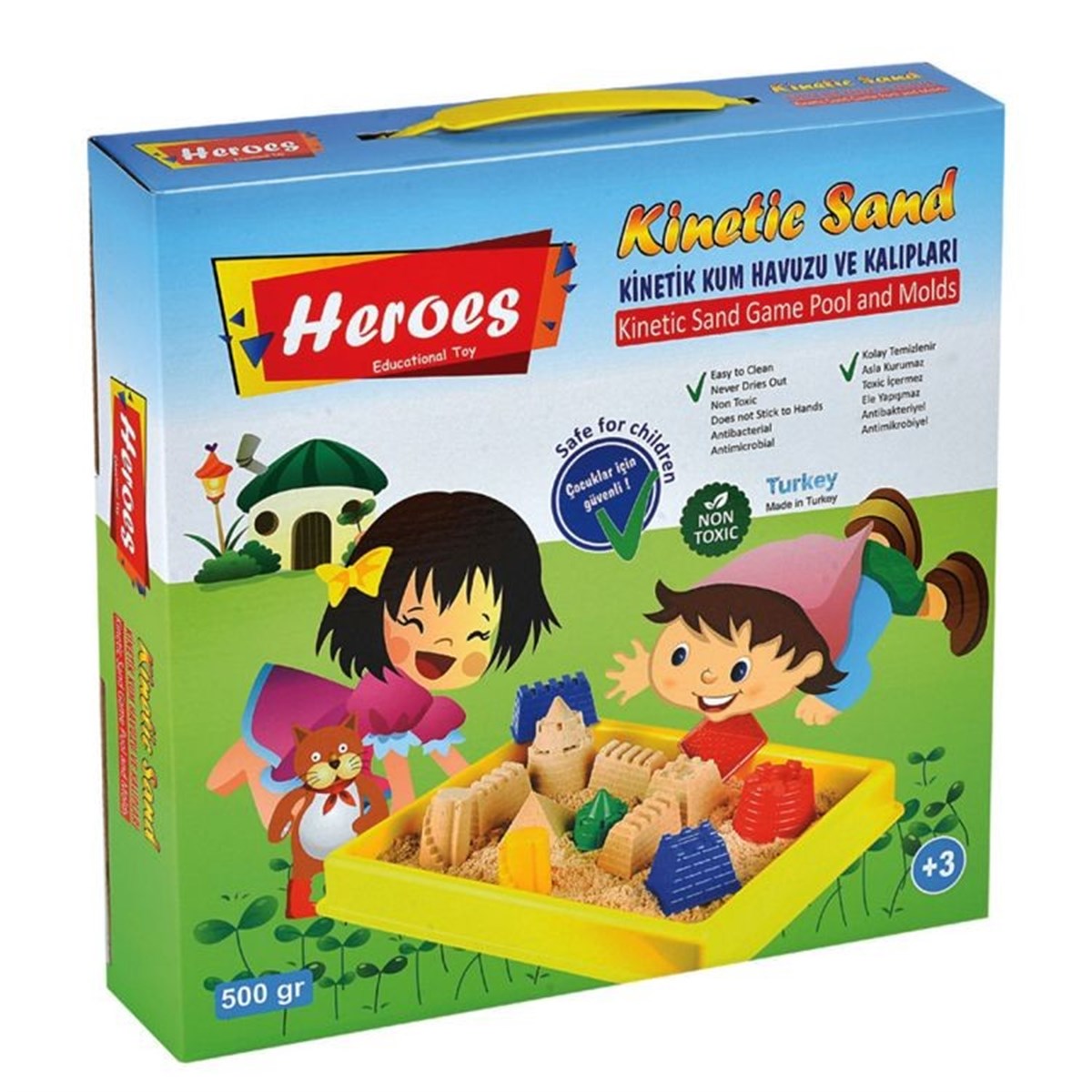 Set plastelina nisip cu forme si piscina multicolor