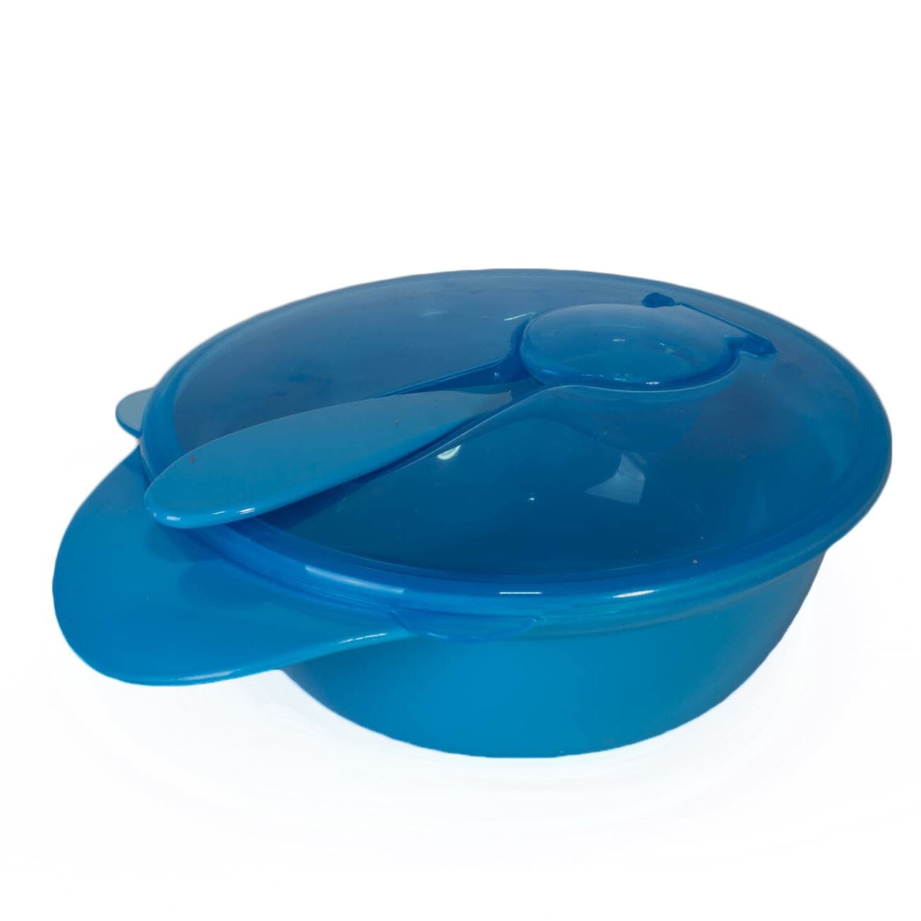 Castronel de mancare cu lingurita inclusa, Zola®, albastru 15x5 cm