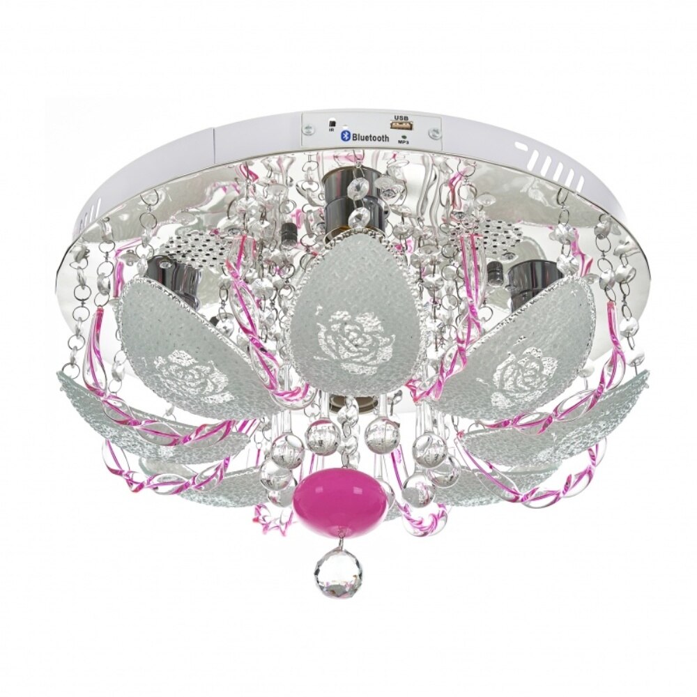 Plafoniera, Crom, 4хE27+led rgb, mp3, bluetooth, 1945/40 CH