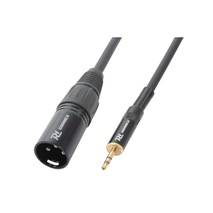 Кабел XLR мъжки - Jack 3.5mm стерео мъжки, 0.5m, Power Dynamics
