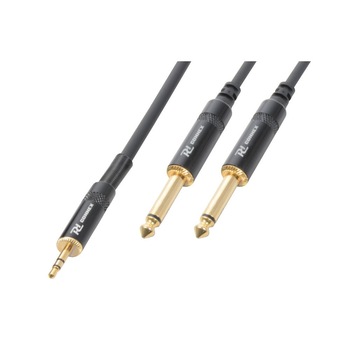 Cablu jack stereo 3.5mm tata - 2x jack mono 6.3mm tata, 6m Power Dynamics Cablu jack stereo 3.5mm tata - 2x jack mono 6.3mm tata, 6m Power Dynamics