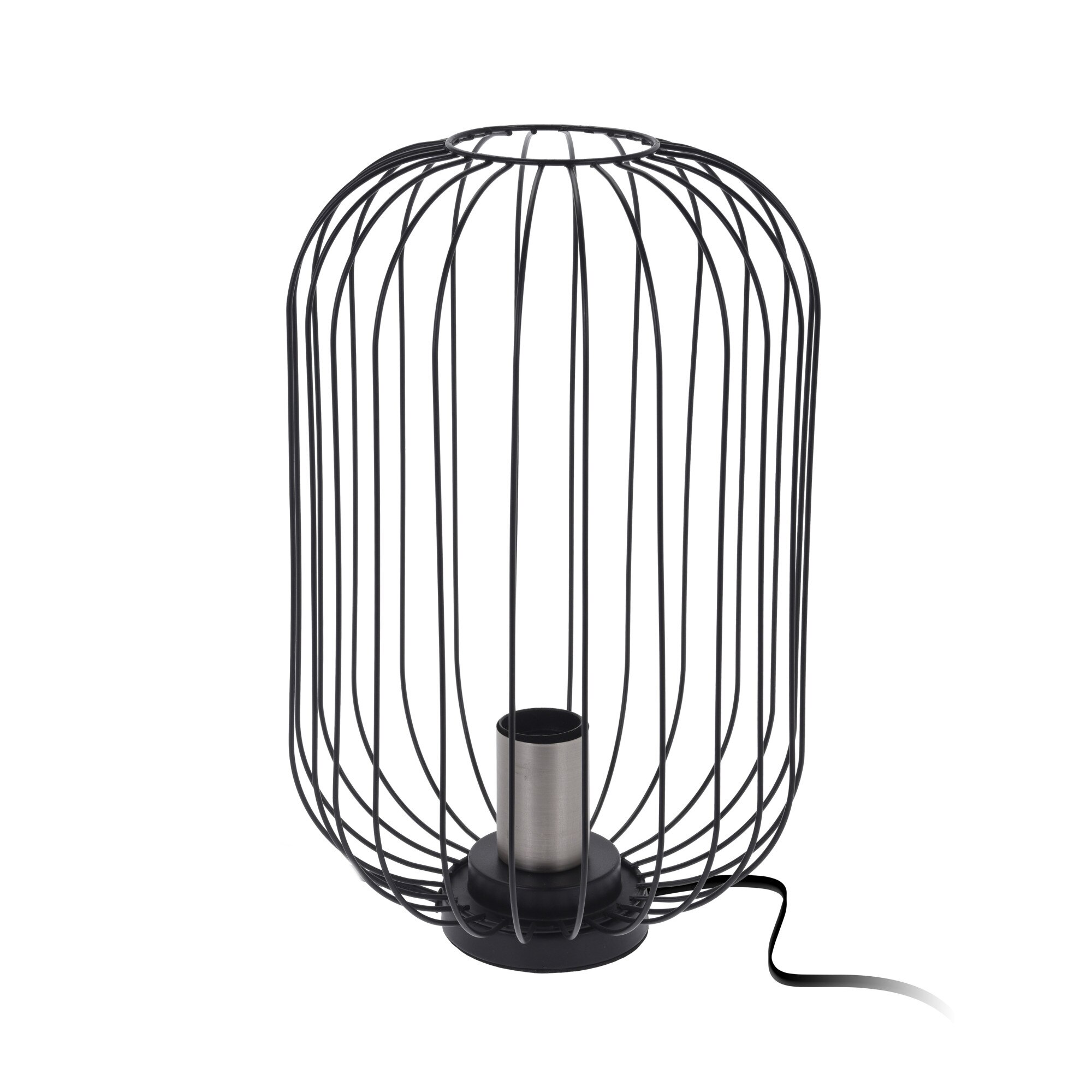 Lampa de masa metalica, neagra, 24x35 cm