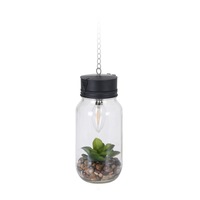 Lampa de agatat cu floare artificiala, timer, 11.5x25 cm