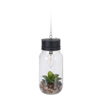 Lampa de agatat cu floare artificiala, timer, 11.5x25 cm Lampa de agatat cu floare artificiala, timer, 11.5x25 cm