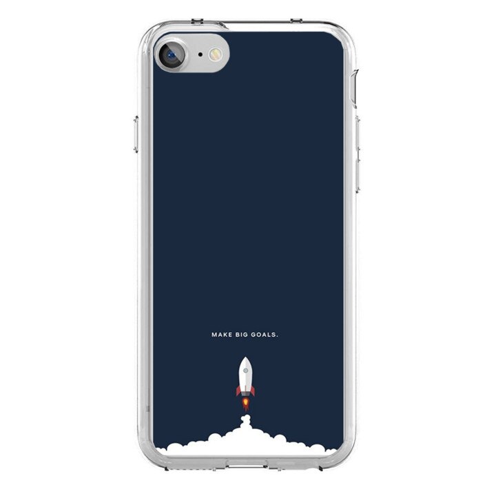 Husa silicon albastra iPhone 8 Big Goals