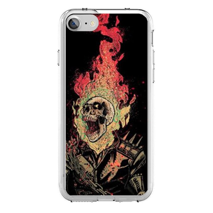 Husa silicon neagra iPhone 7 Ghost Rider