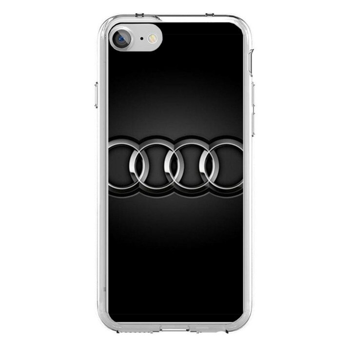 Husa silicon neagra iPhone 7 Audi Logo