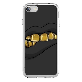 Husa silicon gri iPhone 7 Gold Bite Husa silicon gri iPhone 7 Gold Bite
