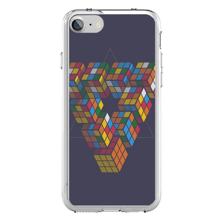 Husa silicon albastra iPhone 8 Rubic World