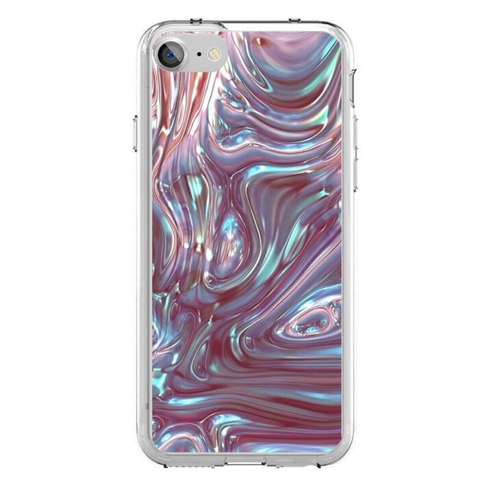 Husa silicon alb iPhone 8 Abstract Colors