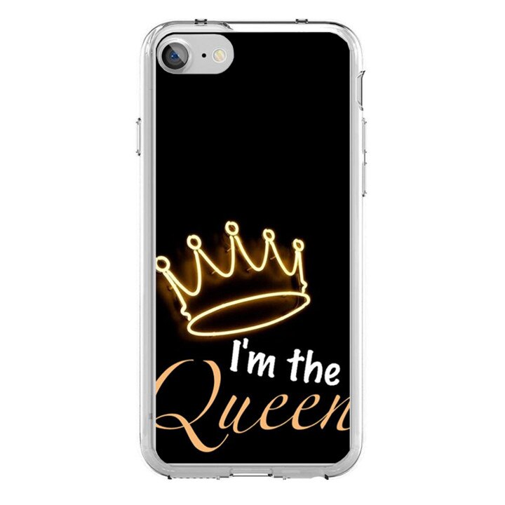 Husa silicon neagra iPhone 8 I'm the Queen