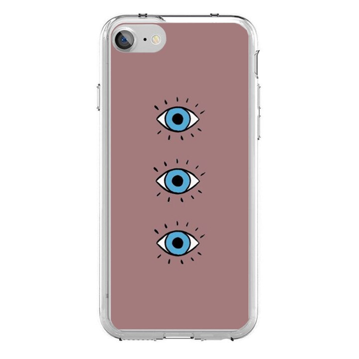 Husa silicon roz iPhone 7 Blue Eyes