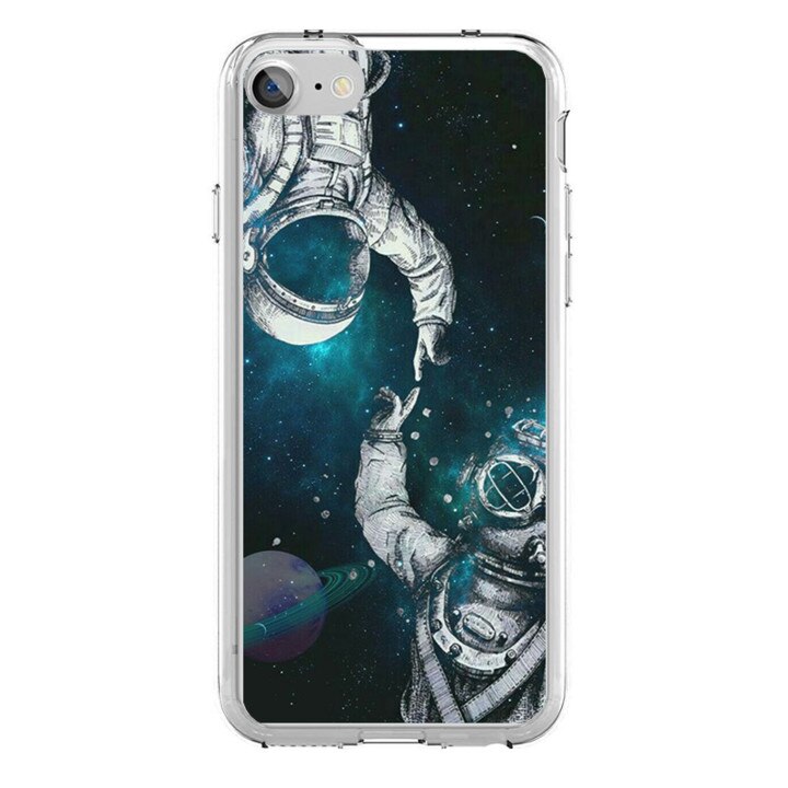 Husa silicon neagra iPhone 7 Astronaut Surfing