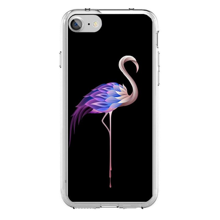 Husa silicon neagra iPhone 7 Flamingo