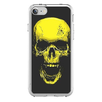 Husa silicon neagra iPhone 7 Gold Skull Husa silicon neagra iPhone 7 Gold Skull