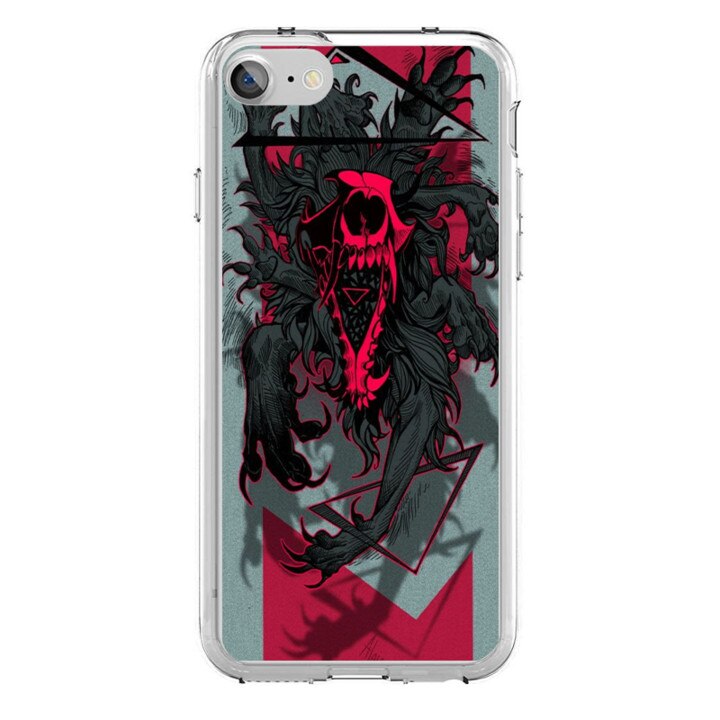 Husa silicon rosie iPhone 8 Warrior Flag