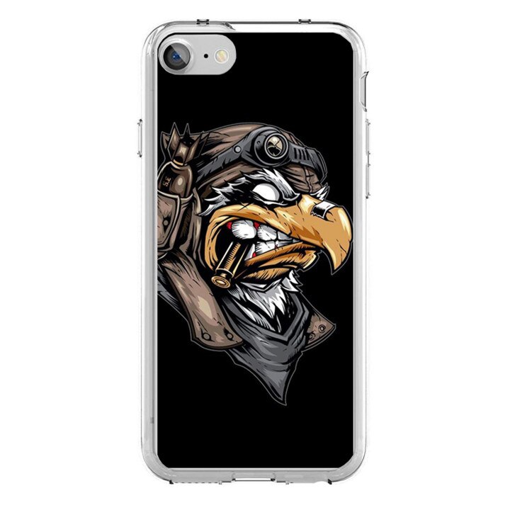 Husa silicon neagra iPhone 8 Army Eagle