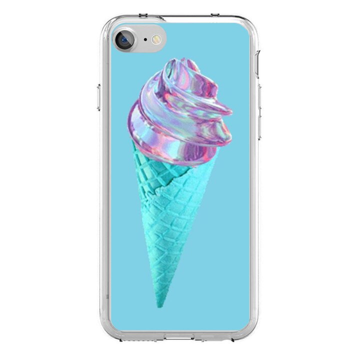 Husa silicon albastra iPhone 7 Icecream